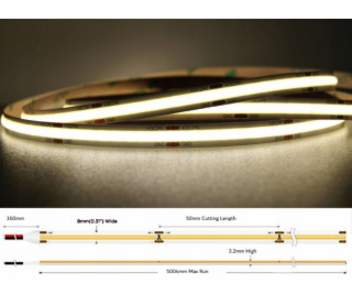 MW Lighting LED pásek LED PÁSEK LED-COB-24V/8W-NW/5M - 40...