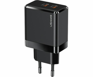 Usams Nabíječka USAMS 2xUSB-C T54 40W PD černá nabíječka ...