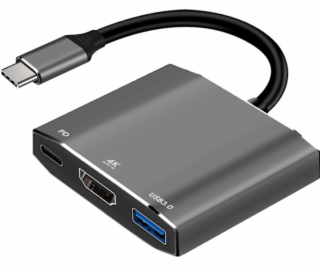 Art USB-C samec / HDMI samice 4K 60Hz / 1x USB 3.0 / USB-...