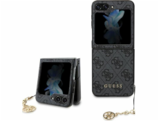 Guess Pouzdro Guess GUHCZF5GF4GGR pro Samsung Galaxy Z Flip 5, pevné pouzdro 4G, kolekce přívěsků, šedé