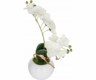Atmosphera Bílá umělá orchidej v květináči, 25 cm
