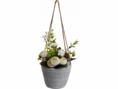 Atmosphera Umělá rostlina v květináči, RŮŽE, bílá, 18 cm