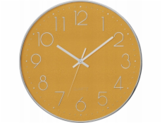 Atmosphera Tiché nástěnné hodiny do ložnice, hodiny s tichým mechanismem, žluté, O 30 cm