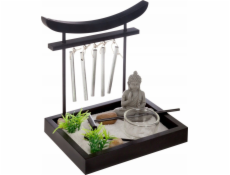 Atmosphera Dekorace Buddha a zvony ZEN GARDEN, 15 x 12 x 16,5 cm, černá