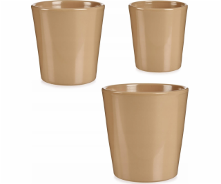 Ibergarden Sada 3 keramických květináčů, béžová