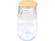 Homea Vzduchotěsná sklenice s bambusovým víkem, 1,4 l
