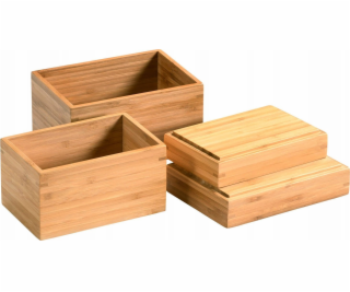 Kesper Sada 4 bambusových úložných boxů Kesper