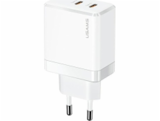 Usams Nabíječka USAMS 2xUSB-C T54 40W PD Fast Charging bílá (US-CC172)