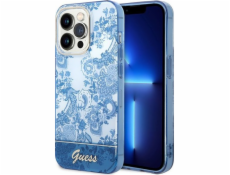 Guess Pouzdro Guess GUHCP14LHGPLHB Apple iPhone 14 Pro modré/modré pevné pouzdro Porcelain Collection
