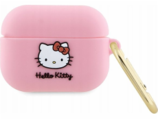 Sourcing Silikonový kryt Hello Kitty HKAP3DKHSP na Airpods Pro růžový/růžový s 3D hlavou koťátka