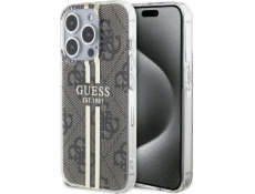 Guess Guess GUHCP15LH4PSEGW pevný kryt pro iPhone 15 Pro 6.1 hnědý/hnědý IML 4G zlatý proužek