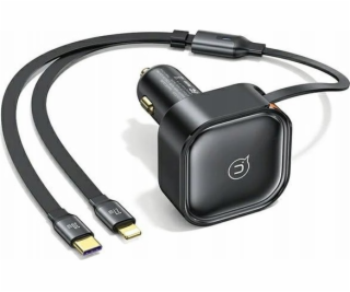 Usams Nabíječka USAMS C41, autonabíječka s navíjecím kabe...