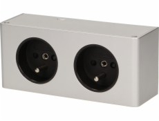 Orno Nábytková zásuvka Orno FS-10, pod skříňku, 2x2P+Z, stříbrná