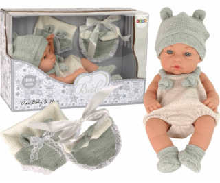 LeanToys Roztomilá panenka s čepicí, zelený svetr a klobo...