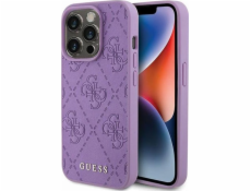 Guess Kožený kryt Guess 4G Stamped - iPhone 15 Pro Max (fialový)