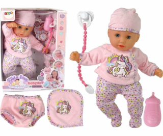 LeanToys Baby Doll Sound Pacifier Bib Růžové pyžamo Jedno...