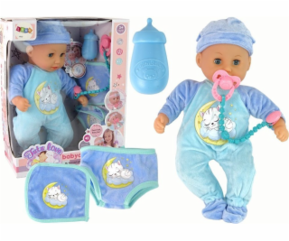 LeanToys Baby Doll Sound Pacifier Bib Blue Pyžamo Kitty