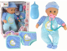 LeanToys Baby Doll Sound Pacifier Bib Blue Pyžamo Kitty
