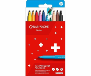 Caran d`Arche Akvarelové fixy CARAN D ACHE Swisscolor, 10...