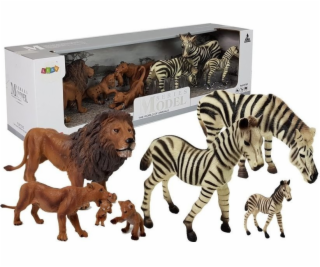 LeanToys Sada figurek s motivem Afriky, divoké zvěře, lví...