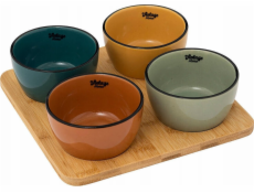 Secret de Gourmet BE VINTAGE misky na dip, 4 talíře a bambusové prkénko