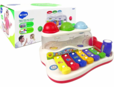 LeanToys vzdělávací činely pro batolata s barevnými kuličkami Hammer