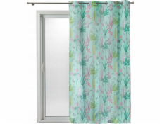 Douceur d`Interieur Interiérový závěs FRESH GARDEN, 140 x 260 cm, mátově hnědý s rostlinným motivem