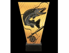 Victoria Sport Monochromatická skleněná trofej na mramorovém podstavci - RYBOLOV ŠTIK
