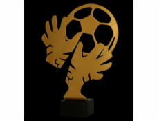 Victoria Sport Kovová trofej s mramorovým podstavcem - brankářská rukavice + míč - ver. 2