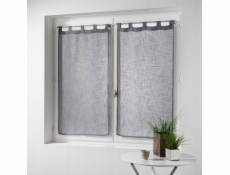 Douceur d`Interieur Krátký kuchyňský závěs HALTONA, 60 x 160 cm, šedý, 2 kusy