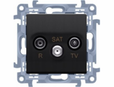 Kontakt-Simon Anténní zásuvka Kontakt-Simon Simon 10 CASK.01/49 R-TV-SAT koncová / zakončovací pro průchozí zásuvkový modul. 1x vstup: 5MHz-2,4GHz matně černý