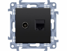 Kontakt-Simon Anténní zásuvka Kontakt-Simon Simon 10 CASFRJ455.01/49 typ F + RJ45 kat.5e modul matná černá