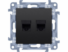 Kontakt-Simon Počítačová zásuvka Kontakt-Simon Simon 10 C5T.01/49 RJ45 kategorie 5e + telefonní RJ11 modul matně černá