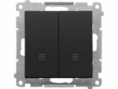 Kontakt-Simon Svícnový spínač 55 TW5L2.01/149 s LED podsvícením, samostatné podsvícení pro každý klíčový modul 10 AX, 250V~, rychlospojky, černá matná