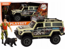 LeanToys Terénní lovecké auto Hunter Bear Lights Sounds Béžová