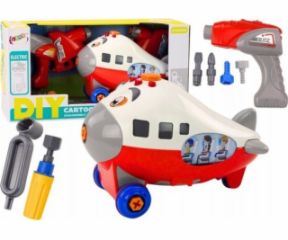 LeanToys Kreslené letadlo Krouticí křídlo DIY Červené