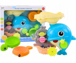 LeanToys sada do vany vodní hračka delfín modrý