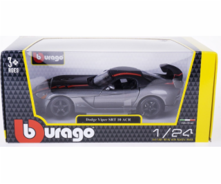 Bburago BBU 1:24 Dodge Viper SRT10ACR šedá_červená_proužk...