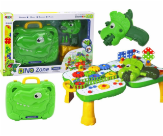 LeanToys Sada kufrový stolek pro kutily, puzzle bloky, di...