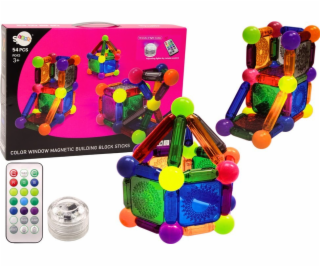 LeanToys Sada magnetických stavebních kostek se světlem 5...