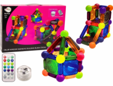 LeanToys Sada magnetických stavebních kostek se světlem 54 dílků