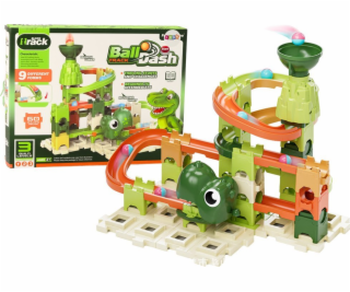 LeanToys Stavební bloky Dráha s dinosaury a míčky 9 úrovn...