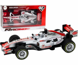 LeanToys 1:9 stříbrný sportovní závodní vůz se zvuky jízdy