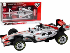 LeanToys 1:9 stříbrný sportovní závodní vůz se zvuky jízdy