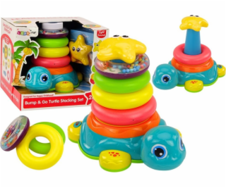 LeanToys Pyramid Riding Turtle 2v1 Puzzle Kolečka Světla ...