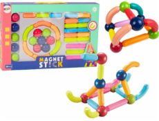 LeanToys Sada magnetických stavebních kostek 36 barevných