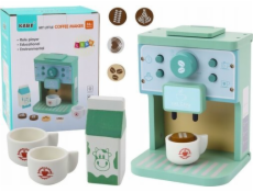LeanToys Sada dřevěných kávovarů domácí spotřebiče, hrnky, mléko