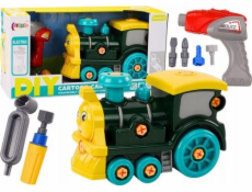 LeanToys DIY kreslená lokomotiva s otočným motivem zelená