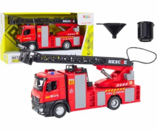 LeanToys Hasičský vůz s výložníkem, světly, zvuky, voda, ...
