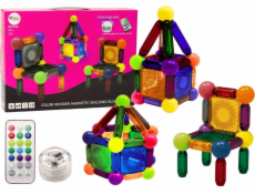 LeanToys Sada magnetických stavebních kostek se světlem, 32 dílků